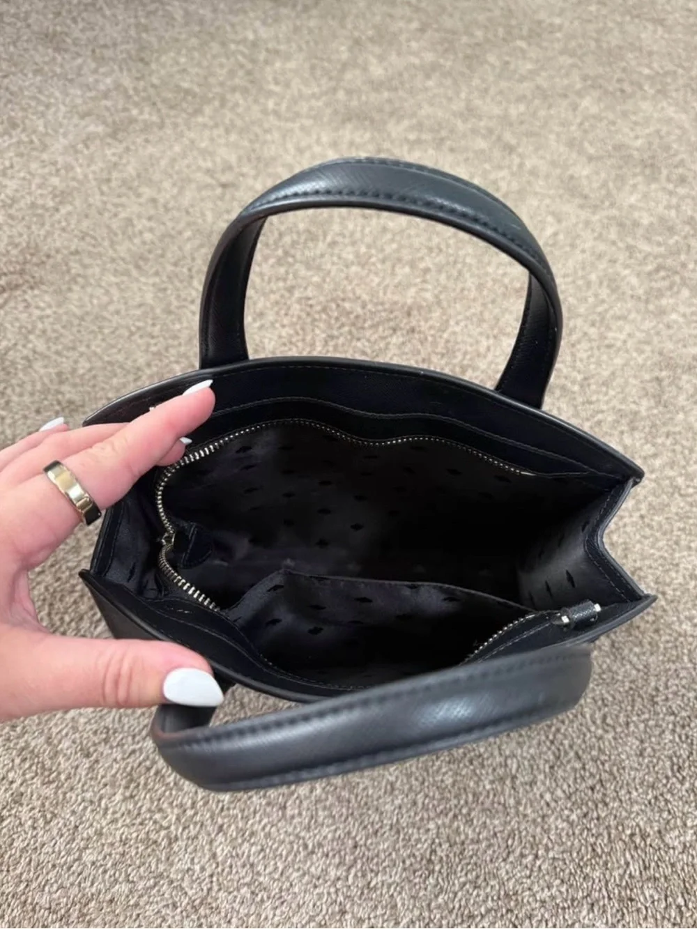 kate spade Black Sparkle Structured Top-Handle Satchel